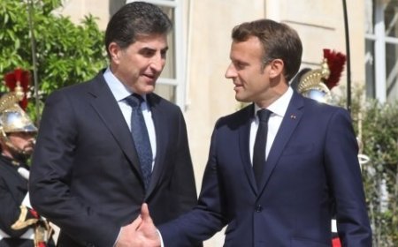 نێچیرڤان بارزانی و ماکرۆن: كێشه‌كان به‌ ئاشتی چاره‌سه‌ر بكرێن