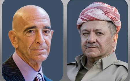 بارزانی و تۆم باراک: پێویستە هەرێمی کوردستان و عێراق بەدووربگیرێن لەم شەڕە