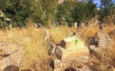 Leşkeran êrîşî "Goristana Şehîd Binevş" a li çiyayê Gabarê kir